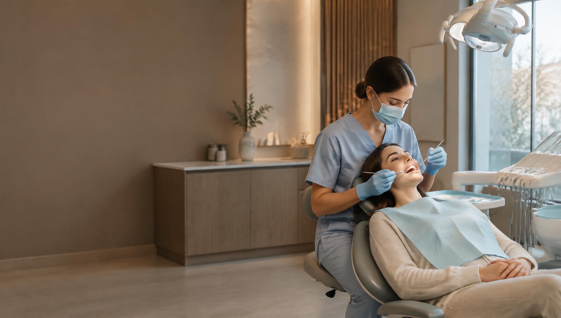 A dentist calmly working on a relaxed patient at Avela Care